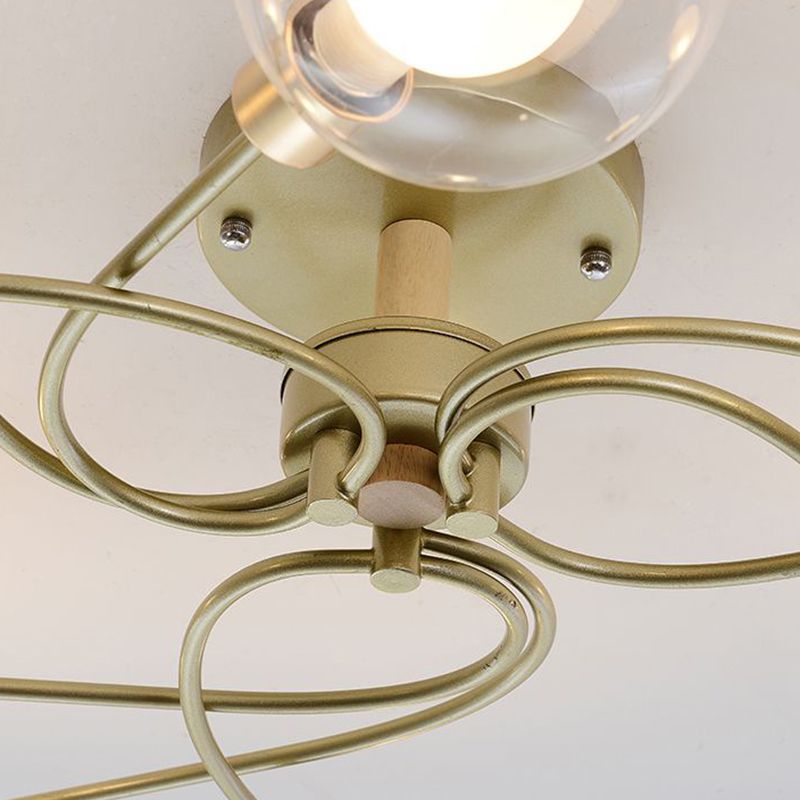 Multi Light Spherical Ceiling Lamp Modern Style Glass Ceiling Lighting for Living Room