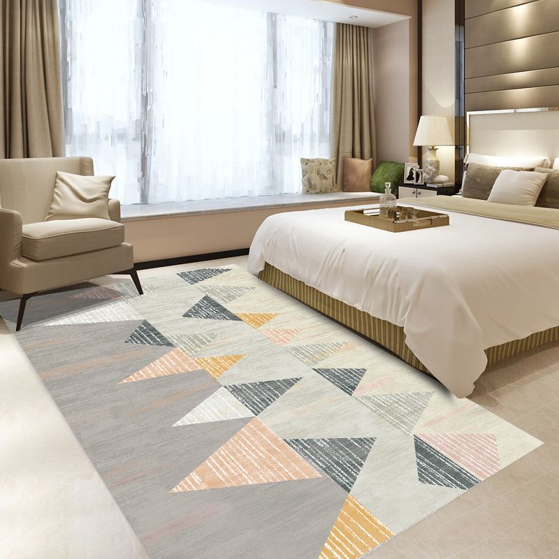 Decorative Geometry Printed Area Rug Modern Simplicity Area Carpet Polyester Non-Slip Backing Carpet for Living Room