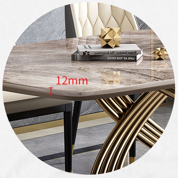 Rectangle Pedestal Dining Site Table Stone Dining Room Collection for Home