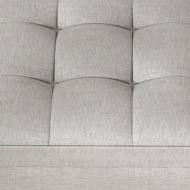 Modern Dark Grey Square Pouf Cotton Tear Resistant Pouf for Living Room