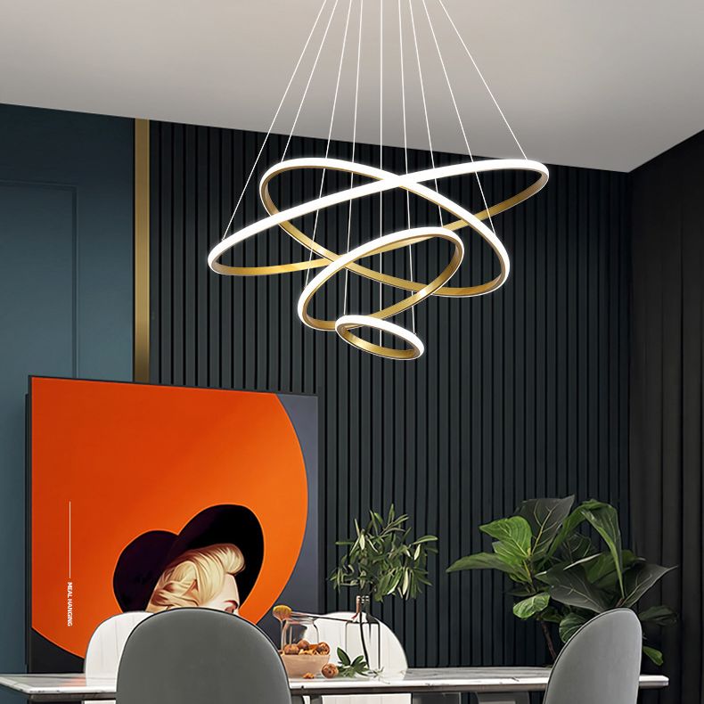 Modern Orbicular Pendant Light Fixtures Metal Hanging Lamp Kit