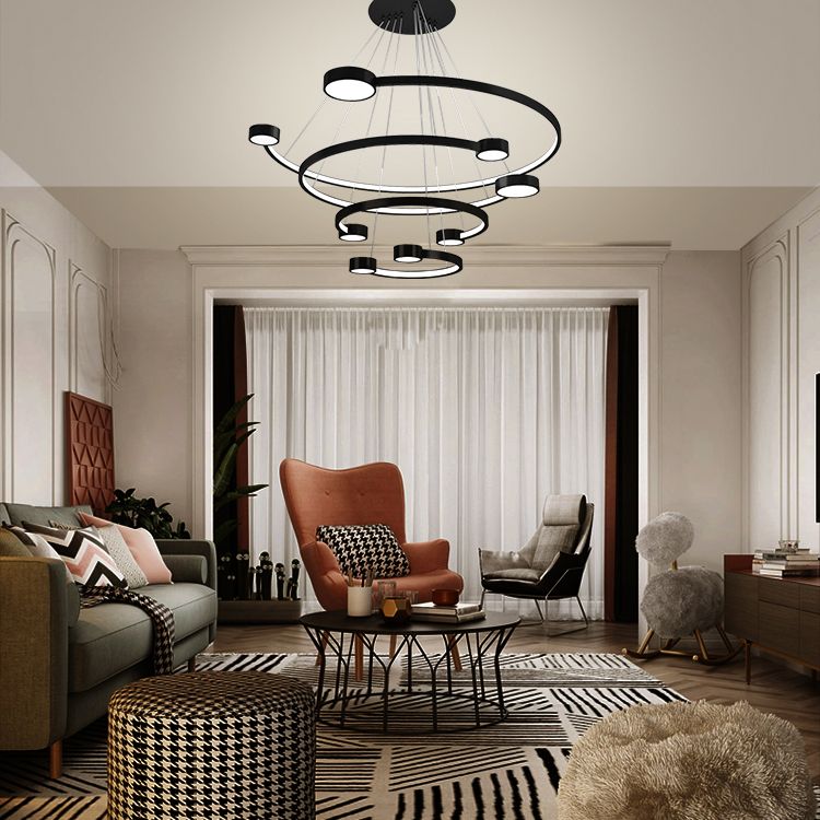 Multi-Layer Ceiling Pendant Light Modern Metal Hanging Lights