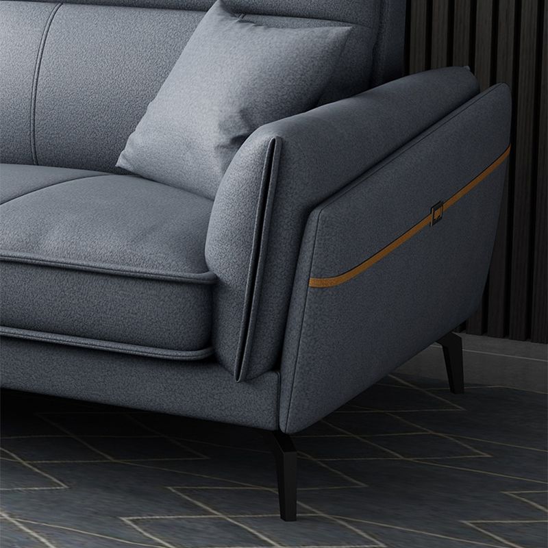 Scandinavian Blue Pillow Back Sectionals/Sofa for Living Room 35.43" High