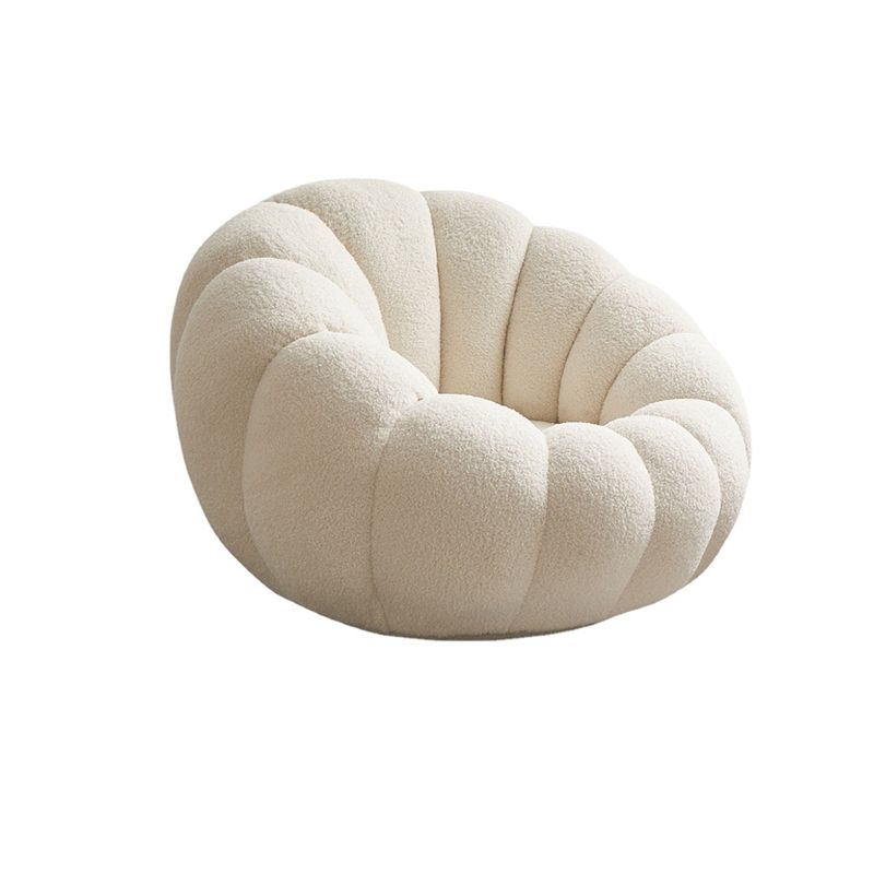 Beige Wool Stationary Sofa 27.55" High Sloped Arm Sofa for Living Room