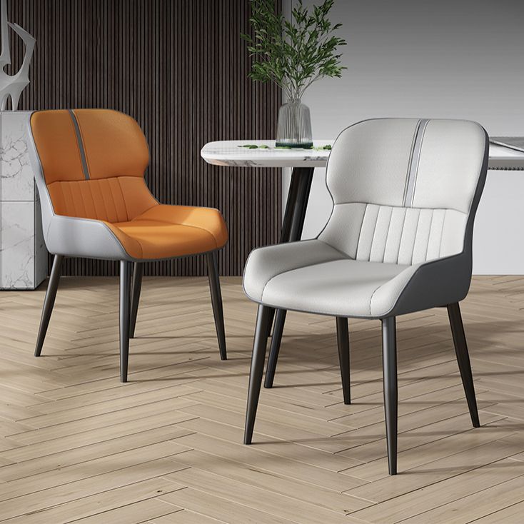 Chaise Parsons de style industriel, chaises de salle à manger sans accoudoirs avec pieds en métal