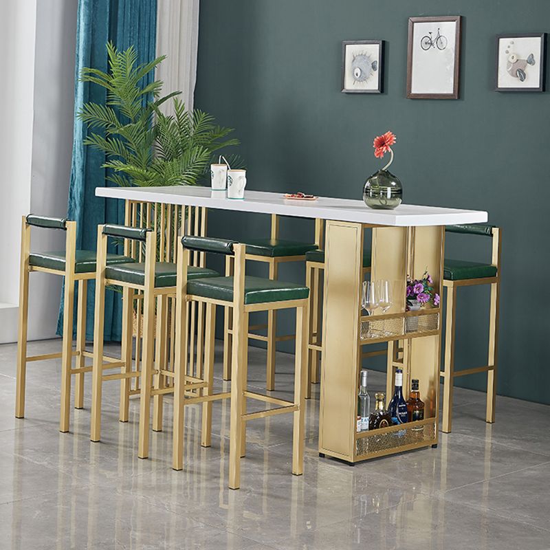 Table du comptoir supérieur en bois blanc avec table de barre de hauteur de 42 pouces