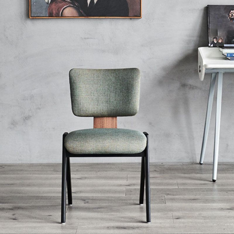 Industrial Style Armless Dining Chair Wooden Base Open Back Dining Chair for Bedroom