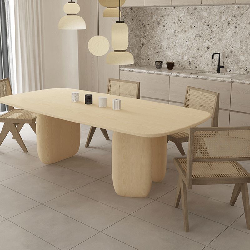Pine Solid Wood Tripod Dining Table Modern Rectangle Dining Room Kitchen Home Furniture