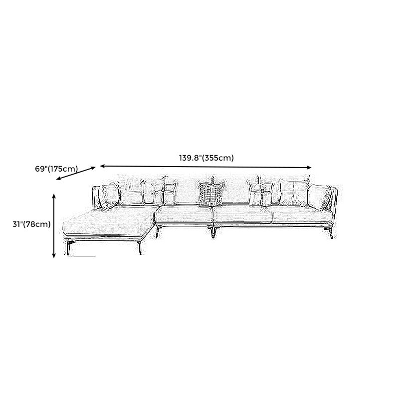 Contemporary Stain-Resistant Faux Leather Square Arm Sofa/Sectional for Living Room