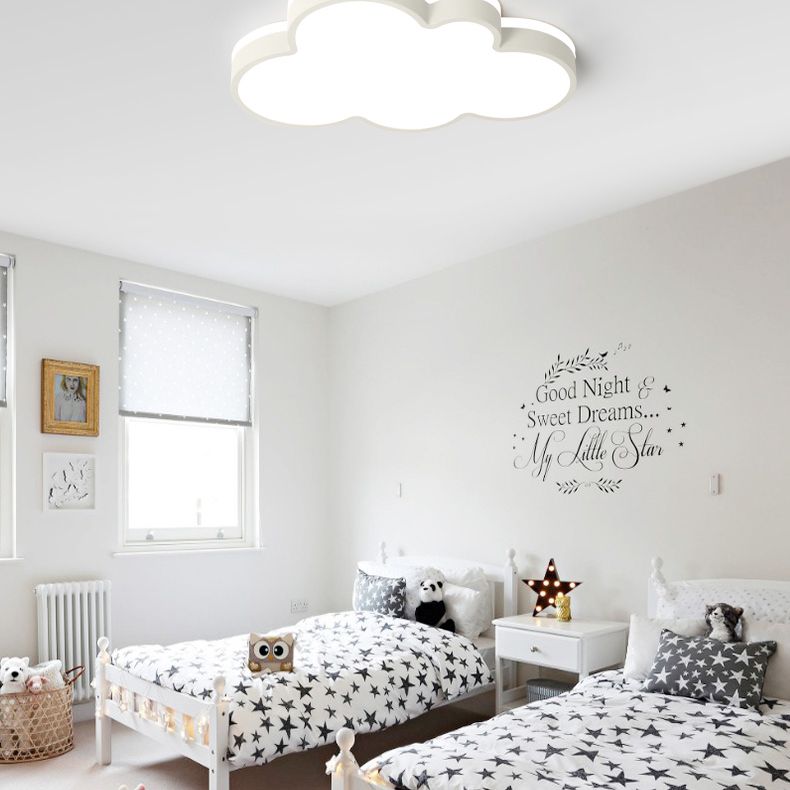 Cloud Flush Light Fixtures 1 Light Acrylic Minimalist Flush Mount Ceiling Light Fixture