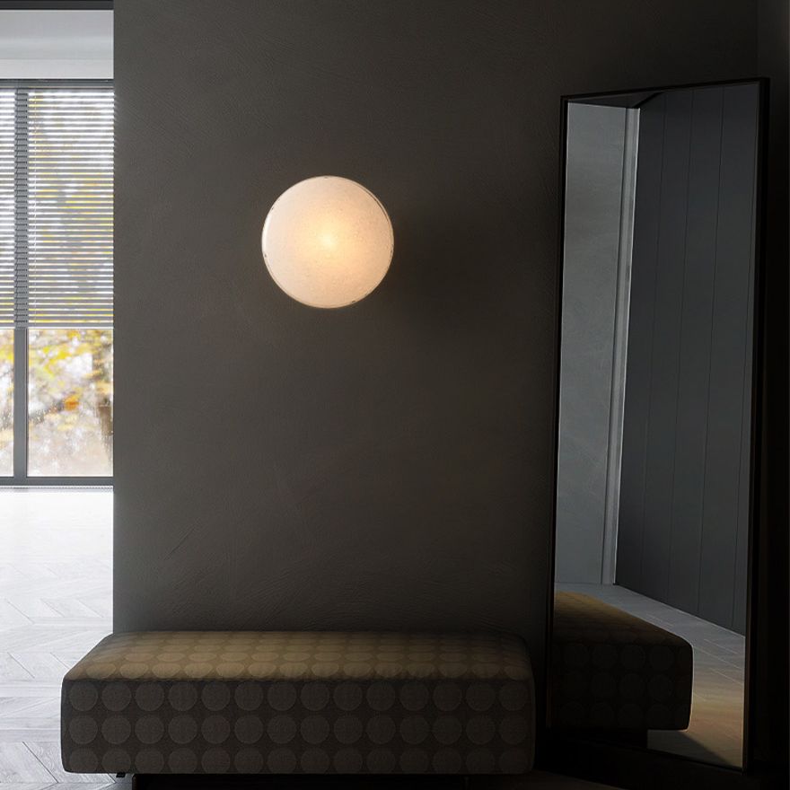 Contemporary Glass Wall Lighting 1-Light Circle Sconce Light for Bedroom