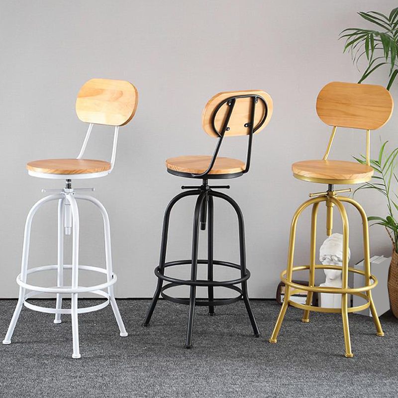 Adjustable Height Bar Stool Contemporary Barstool with Metal Leg