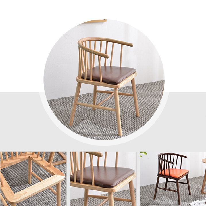 Chaise en bois d'hévéa de style moderne, chaises de salle à manger de cuisine arrière Windsor
