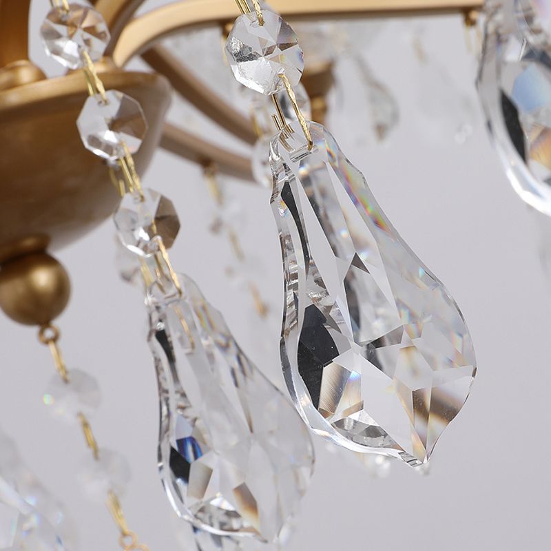 European Style Chandelier Candle Crystal Ceiling Chandelier for Bedroom
