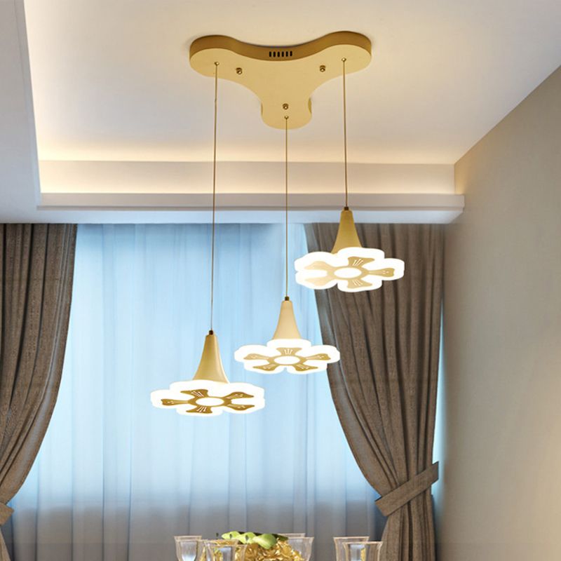 LED acrílico de clúster de flores modernos LED 3/5 luces de comedor Iluminación de techo en luz cálida/blanca