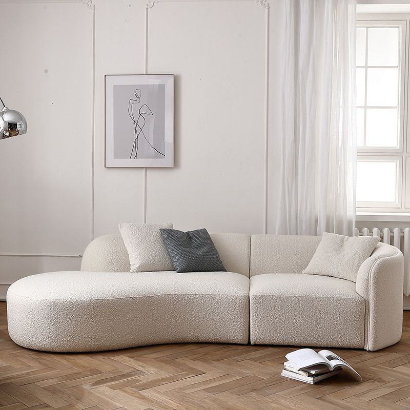 Fabric Scandinavian Curved Sectional 27.55" High Sectional Sofa