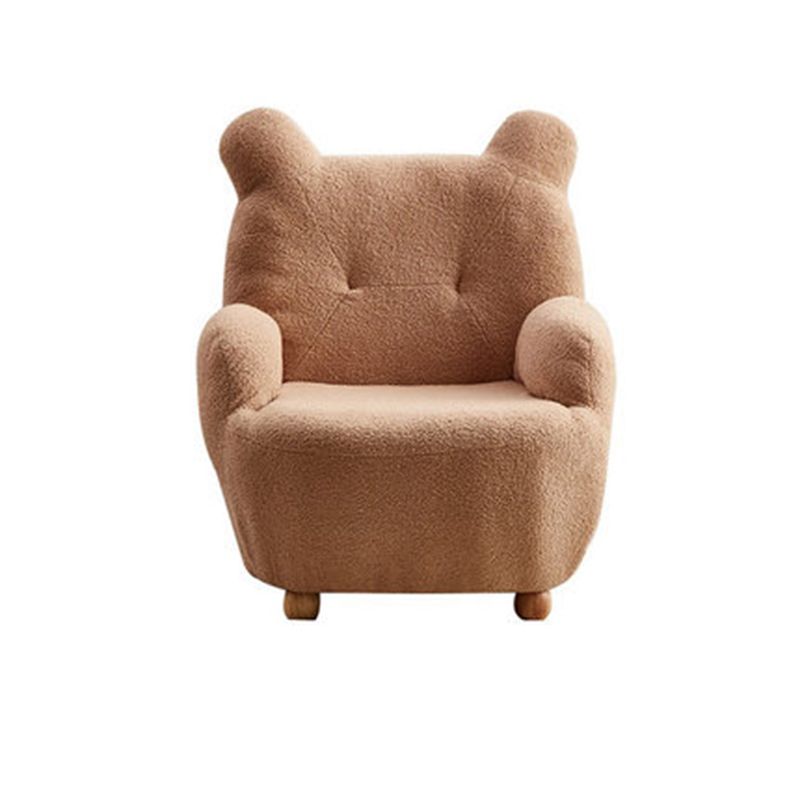 Wool Blend Arm Chair Basic Four Leg Accent Armchair for Living Room, Bedroom