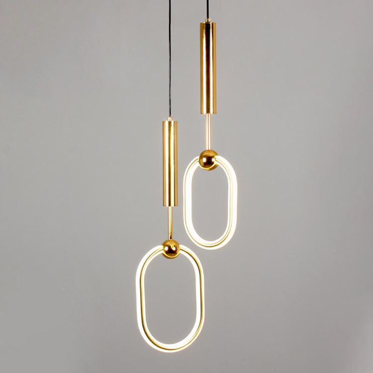 Zeitgenössische Metallhängnisbeleuchtung 1 Leuchtanhänger Beleuchtung in Gold