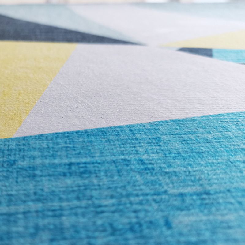 Modern Living Room Carpet Abstract Pattern Area Rug Polyester Washable Carpet with Non-Slip Backing