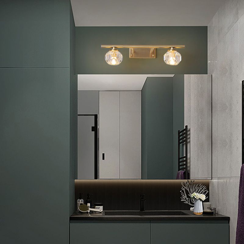 Multi Light Wall Sconce Postmodern Style Crystal Wall Lighting for Bathroom