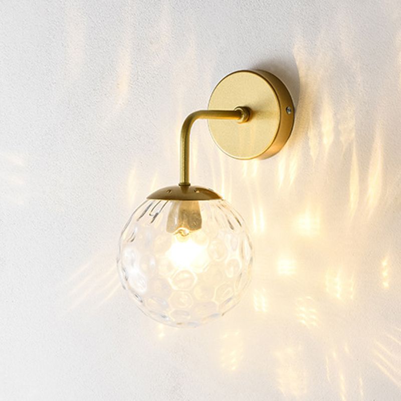 Industrial Style Ball Shape Wall Sconce Glass 1 Light Sconces for Dining Room
