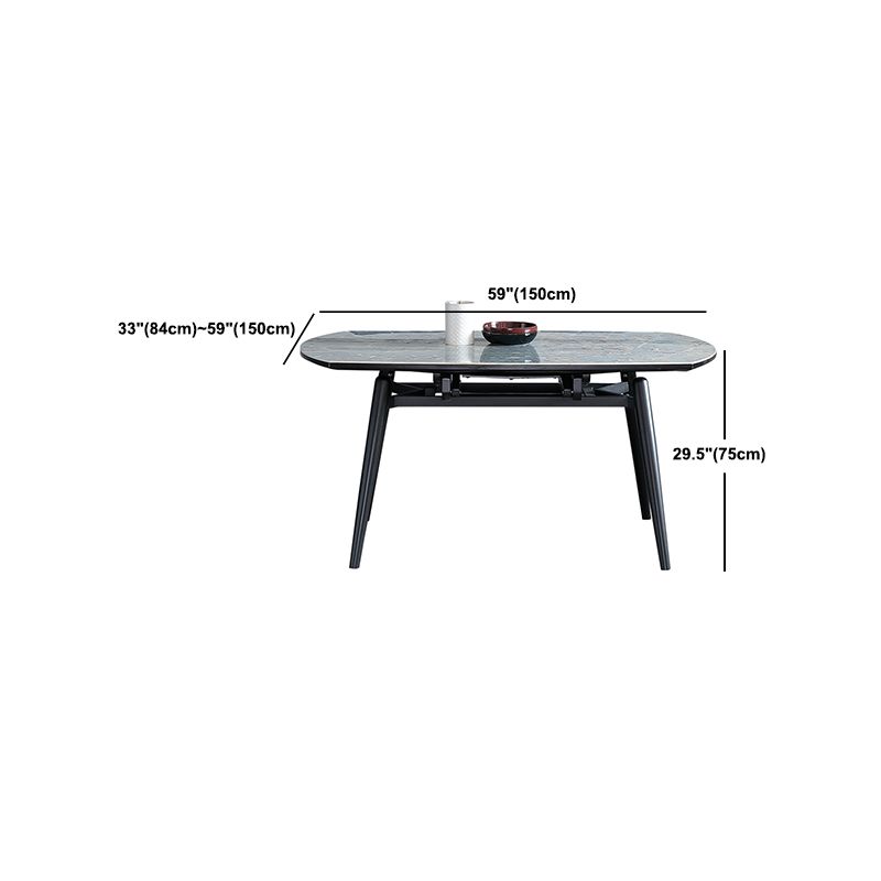 Modern Scalable Dinette Set 1/4/5/7 Pieces Round Blue Sintered Stone Top Dining Table Set
