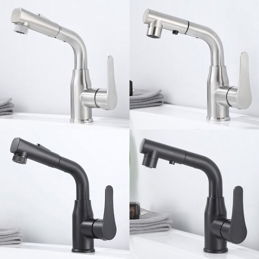 Modern 1-Handle Bathroom Sink Faucet Circular Vessel Sink Faucet Stainless Steel