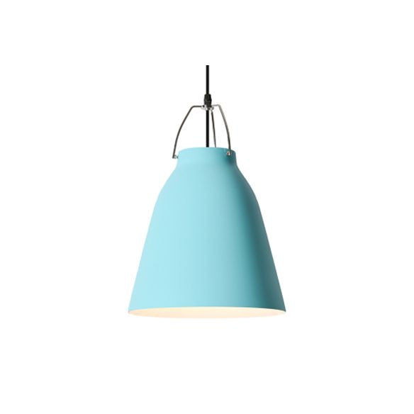 Bonbonfarbener Eimer Hanging Light 1 helles Macaron Aluminium Pedant Hell in dunkelblau/hellblau/rosa für Büroküche