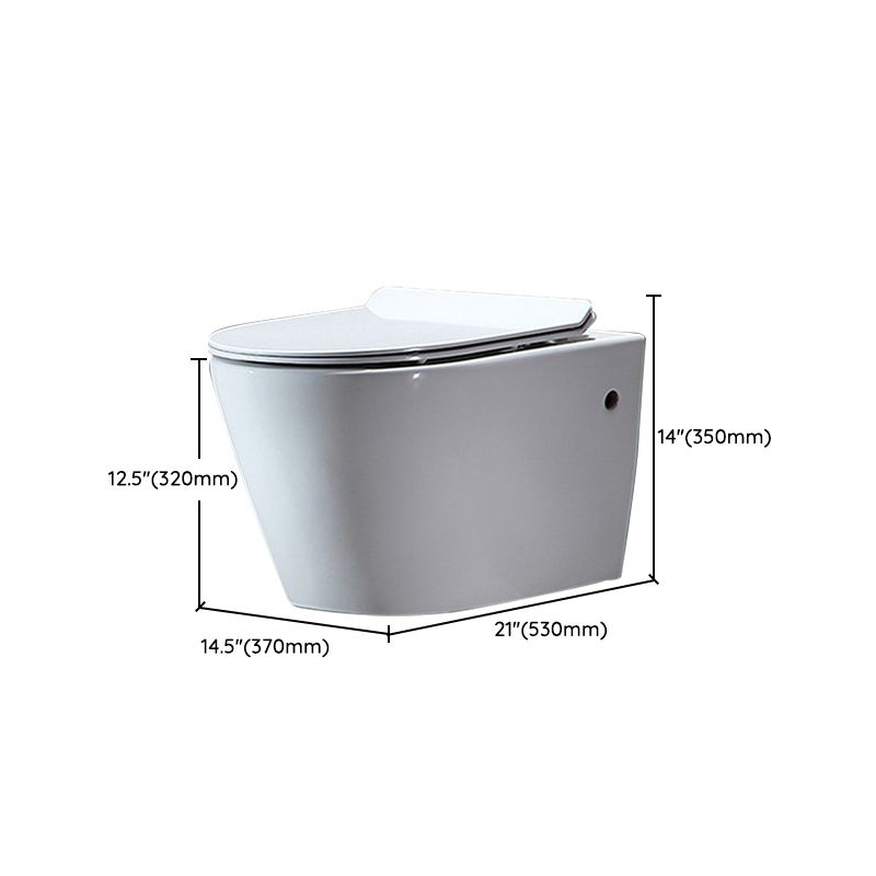 Modern Wall Mount Toilet All-In-One Porcelain Single Flush Toilet Bowl