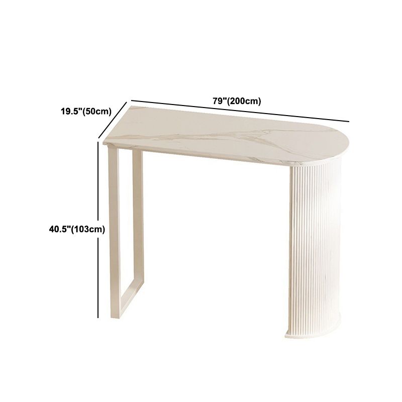 Modern Indoor Bar Height Table Double Pedestal Stone Bistro Accent Dining Table