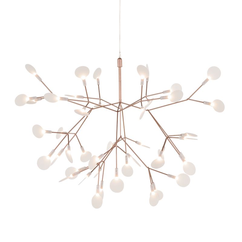 Modern Style Chandelier Multi Lights Decorative Firefly Pendant Lights in Rose Gold