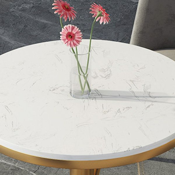 1/3/5 Pieces Dining Set Black-gold Base and White Top Table Glam Style Kitchen Set