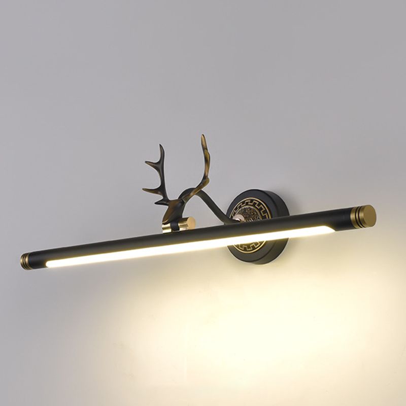 Rustikale Geweihen Wandlampe Metall Rotatable LED -Röhrchen -Waschtischleuchte für Badezimmer
