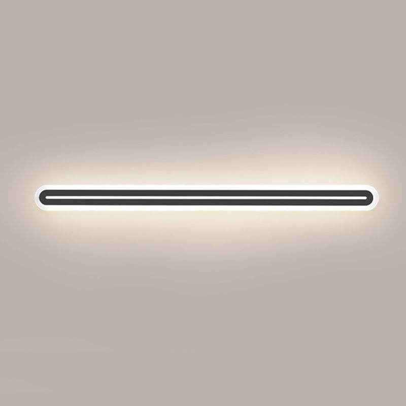 Metall lineare Form Wandlicht moderner Stil 1-Licht-Wandmontageleuchte in Schwarz