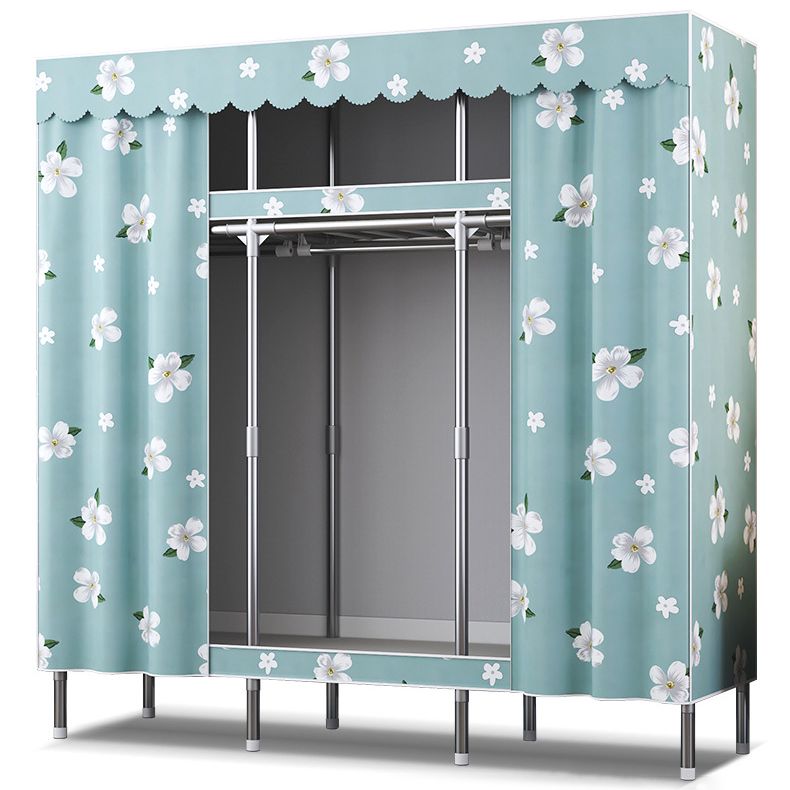 Contemporary Style Metal Wardrobe Cloth Rod Included Wardrobe Closet for Home