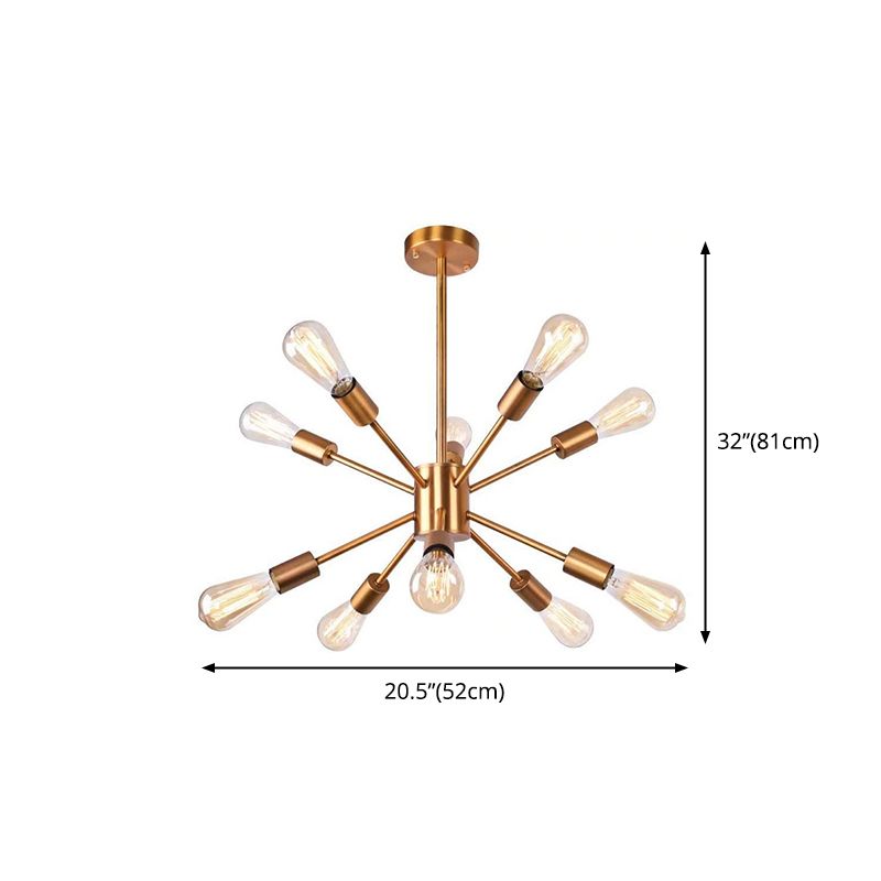 Modern Gold Sputnik Chandelier 10-Light Sphere Satellite Style Ceiling Lights