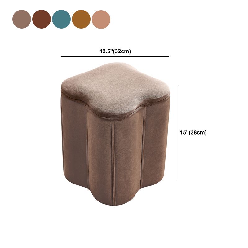 Contemporary Specialty Pouf Ottoman Plain Velvet Stain Resistant Boucle Ottoman
