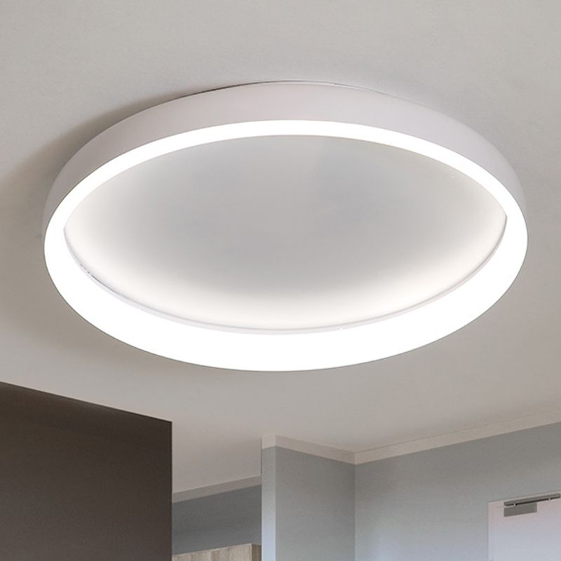 Zwart/Wit/Bruin Ronde Inbouwplafondlamp Simplicity LED Metalen Plafondlamp met Acryl Diffusor in Wit/Warm Licht