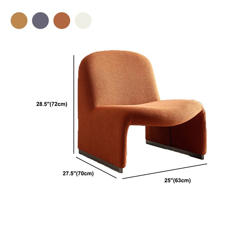 Wool Armless Chair 28.34" High Metal Frame Chair for Living Room