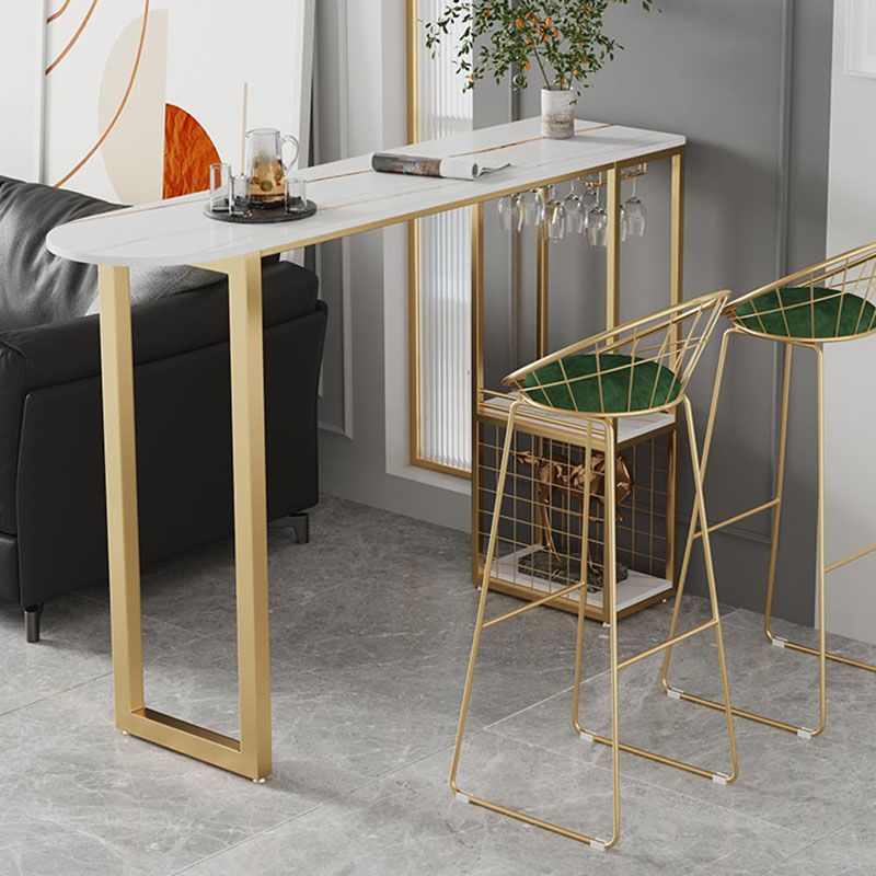 Tavolo da cocktail bar top in pietra tavolo da stoccaggio in metallo in metallo da 42 pollici