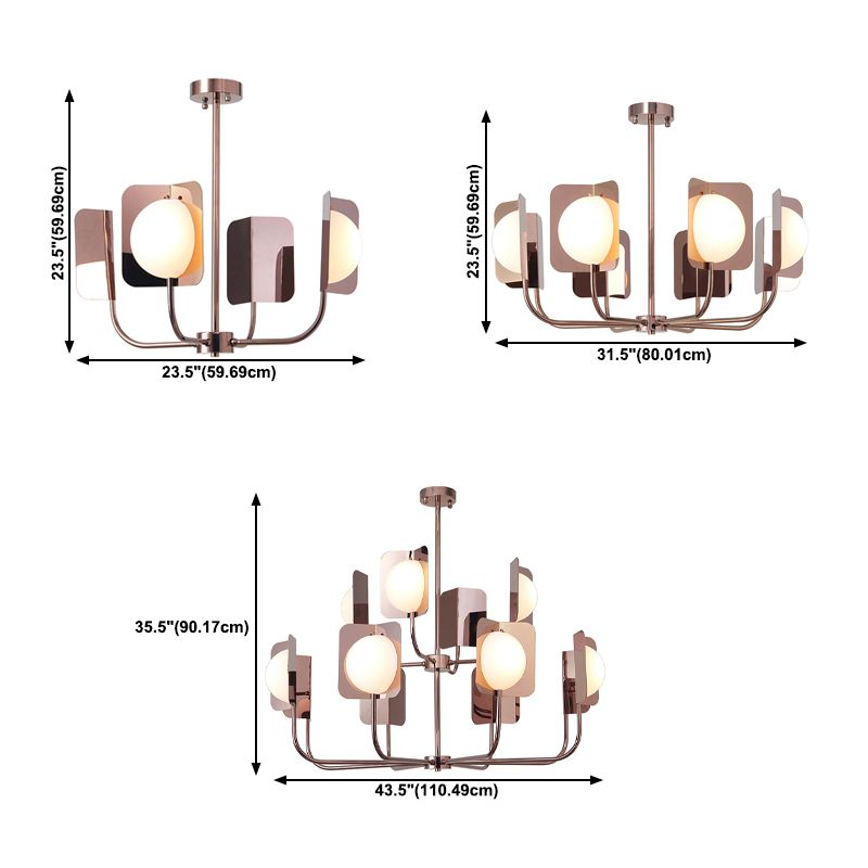 Postmodern Style Chandelier Light Metal Acrylic Pendant Light for Living Room