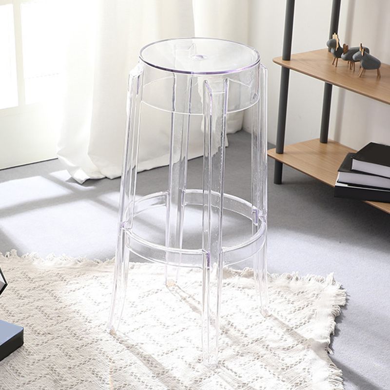 Industrial Backless Counter Stool Acrylic Counter Height Stools for Kitchen