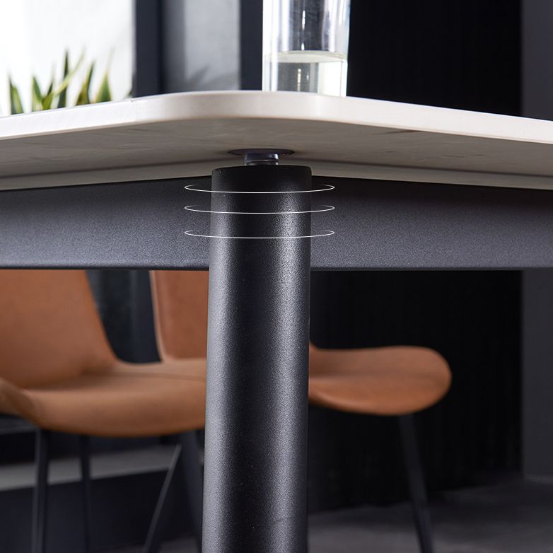 Metal Industrial Rectangle Dining Table Sintered Stone Table for Dining Room