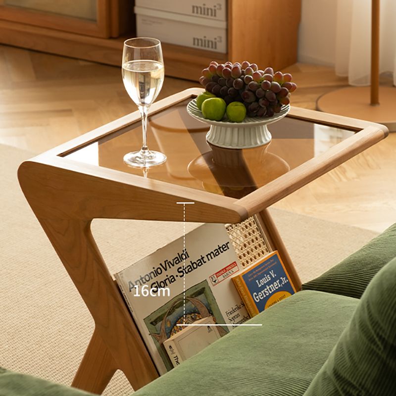 17" Wide Side Table Rectangular Accent Side Table with Storage