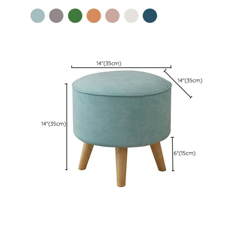 Solid Color Flannel Standard Stool Modern Style Simple Household Round Stool
