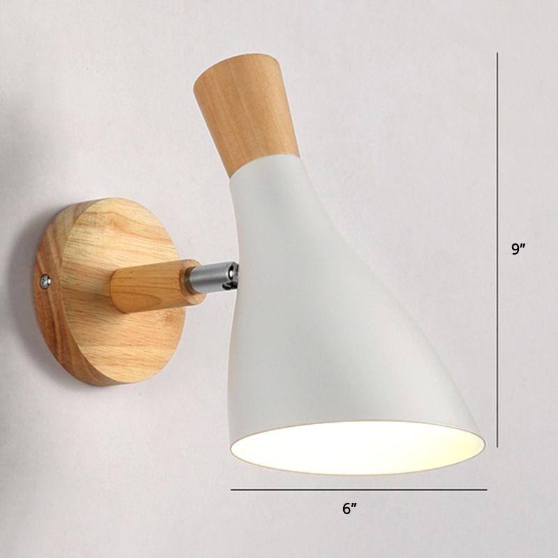 Rotatable Schatten Metall Wand montiert Lesen leichter Makkaronstil 1-Licht-Wandlampe für Schlafzimmer