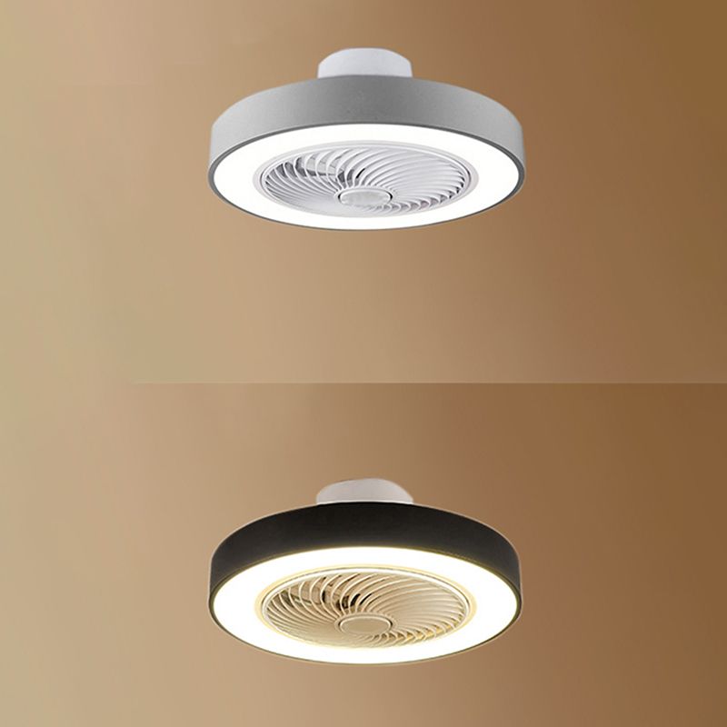 Acrylkreis -LED -Deckenventilatoren im modernen Eisenmakaron Deckenventilator Licht für Innenräume