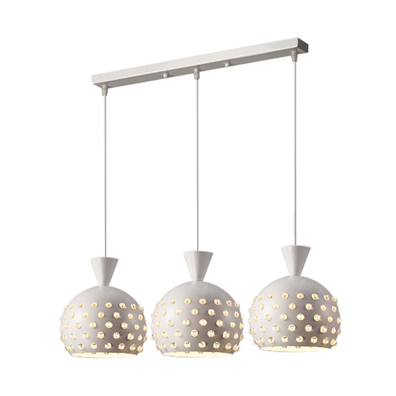 Ristorante a cupola lampada a pendolo metallo 3 teste minimalismo multipli lampada sospesa con arredamento per talloni cristallini
