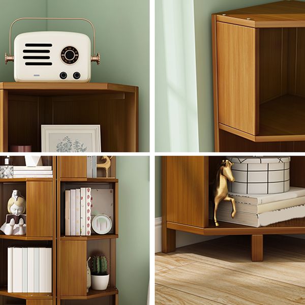 12.6"W Lacquered Accent Chest Brown Mid-Century Modern Chest  with Shelves