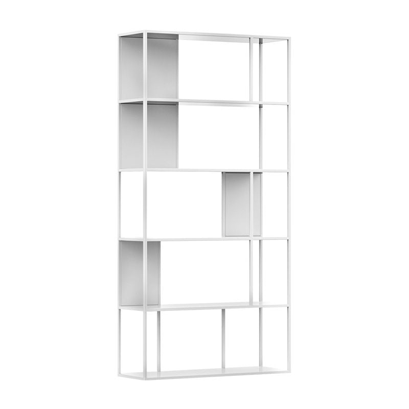 5-Shelf Modern Metal Bookshelf Etagere Open Shelf Bookcase in Burnish